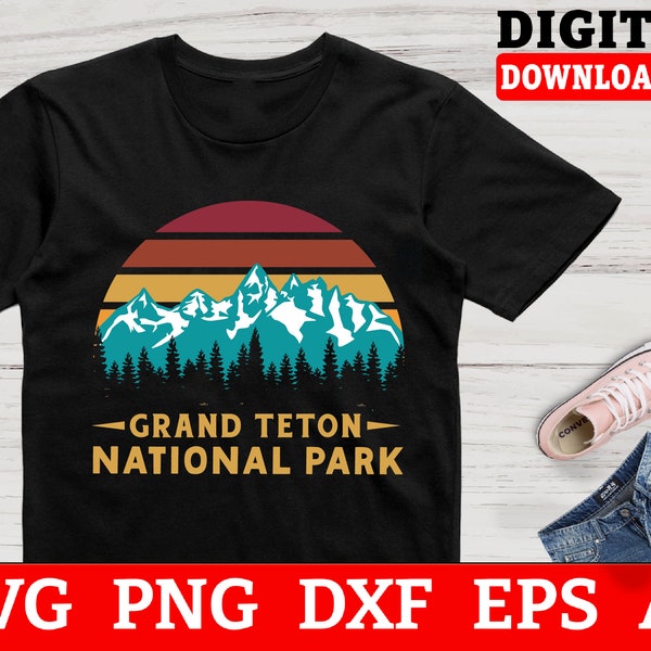 Grand Teton National Park Svg Files - National Park Svg, Camping Svg, Hiking Svg, Outdoor Nature  Svg, Cricut Svg, Svg Files For Cricut