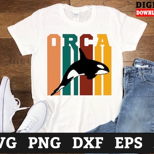 Retro Orca Svg Files - Killer Whale Svg, Orca Whale Cricut Svg, Svg Files For Cricut