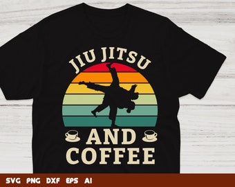 Jiu Jitsu e caffè SVG: file commerciali pronti per Cricut (download digitale)