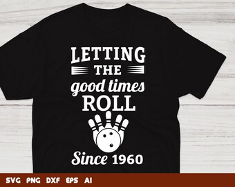 Bowling dal 1960 SVG Clipart: file di taglio Cricut (download digitale)