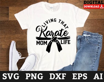 Karate Mom Life SVG: Martial Arts Cut-bestand (digitale download)