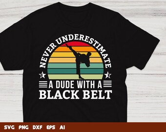 Karate Black Belt Dude SVG: file di taglio per arti marziali (uso commerciale)