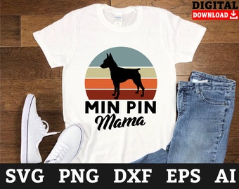 Min Pin Mama Dog SVG Files: Pinscher Cricut Design (Digital Download)