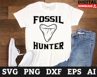 Shark Tooth Fossil Hunter SVG Files: Cricut, Silhouette (Digital Download)