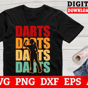 Retro Darts Svg, Dart Player Svg, Dartboard Svg, Bullseye Svg - Svg Files For Cricut,Files For Commercial Use