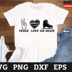 Peace Love Ice Skating svg, figure skating svg,ice skates svg,ice skater svg, Svg Files For Cricut,Files For Commercial Use