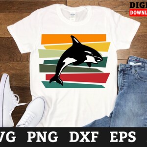 Retro Orca Svg Files - Killer Whale Svg, Orca Whale Cricut Svg, Svg Files For Cricut