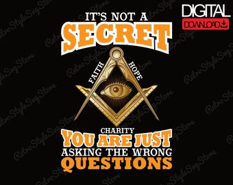 Freemason Quote PNG: Masonic Eye Symbol, Faith Hope Charity (Digital Download)