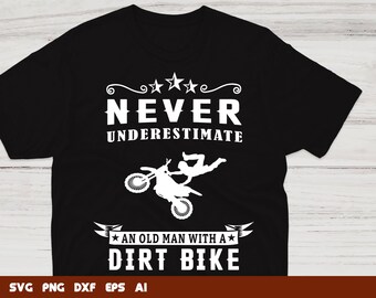Motocross Old Man Dirt Bike SVG Files for Cricut (Digital Download)