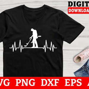 Heartbeat Metal Detecting SVG: Treasure Hunt Cricut Files (Digital Download)