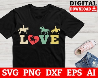 Love Horse SVG File: Equestrian Shirt Design (Digital Download)