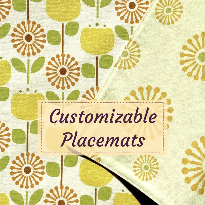 Customized Reversible Fabric Placemats Set Create Your Own Etsy