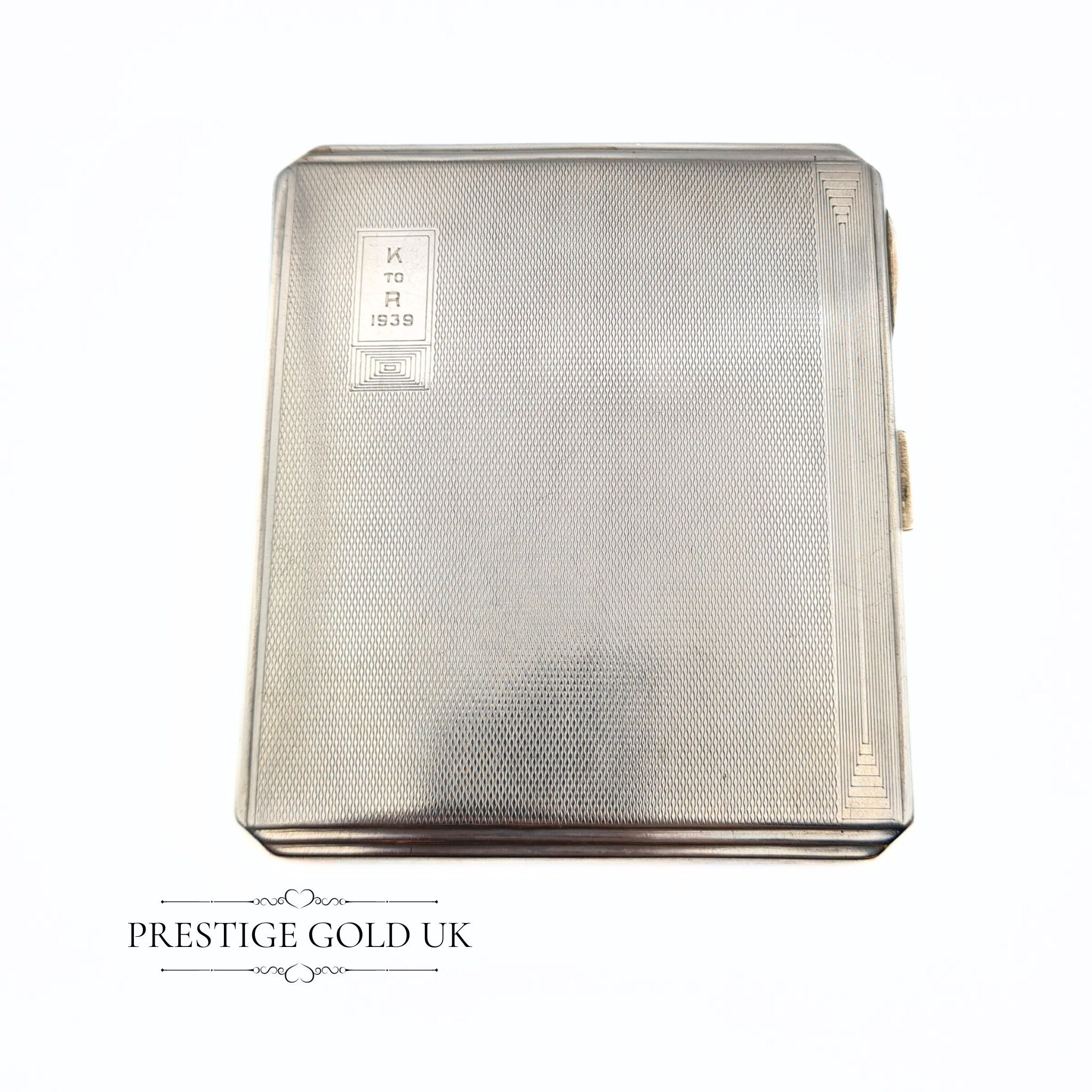 Zigarettendose / A silver cigarette box, Birmingham, um 1930