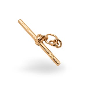 Antique 9ct Rose Gold Albert Chain T Bar, Birmingham Hallmarked John Goffe & Son, 35mm Wide, Solid Construction Fob