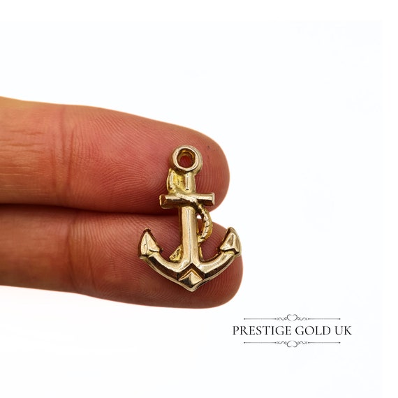 Vintage Gold Anchor Charm 9ct - Small Hollow Anch… - image 2