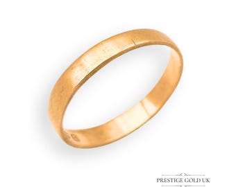 22ct Gold Antique Victorian Wedding Band, Fully Hallmarked Birmingham 1891, W.M Maker, UK O / US 7 1/4  Queen Victoria Ear Wedding Ring