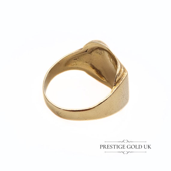 Large Gold Signet Ring 9ct - Gents Engraved Signet W… - Gem