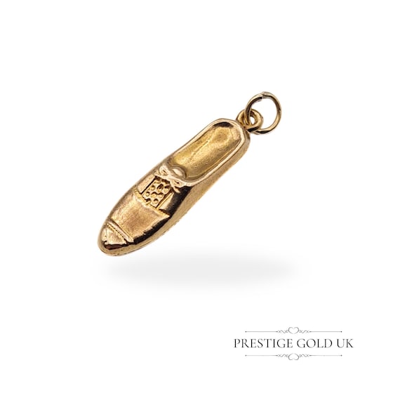 Vintage 9ct Gold Hollow Moccasin Shoe Charm, Fully British Hallmarked Birmingham 1974,  Loafer Design, Rare Gold Charm Gift