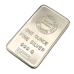 999 Fine Silver Sharps Pixley & Co Ltd London Bullion Bar, One Troy Ounce Ingot  Vintage Investment Silver