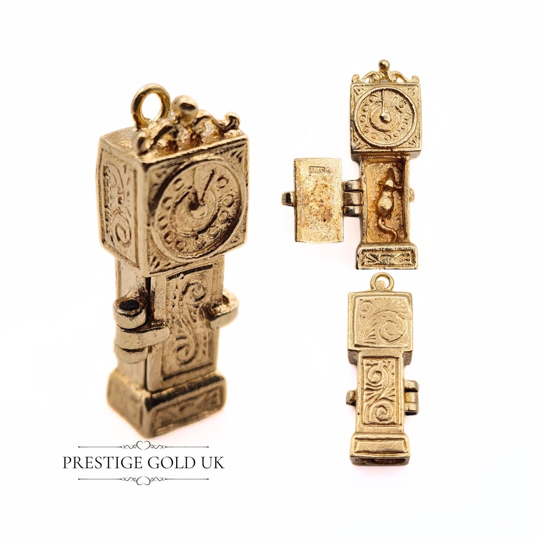 Vintage Gold Mouse in Grandfather Clock Charm 9ct Gold Etsy