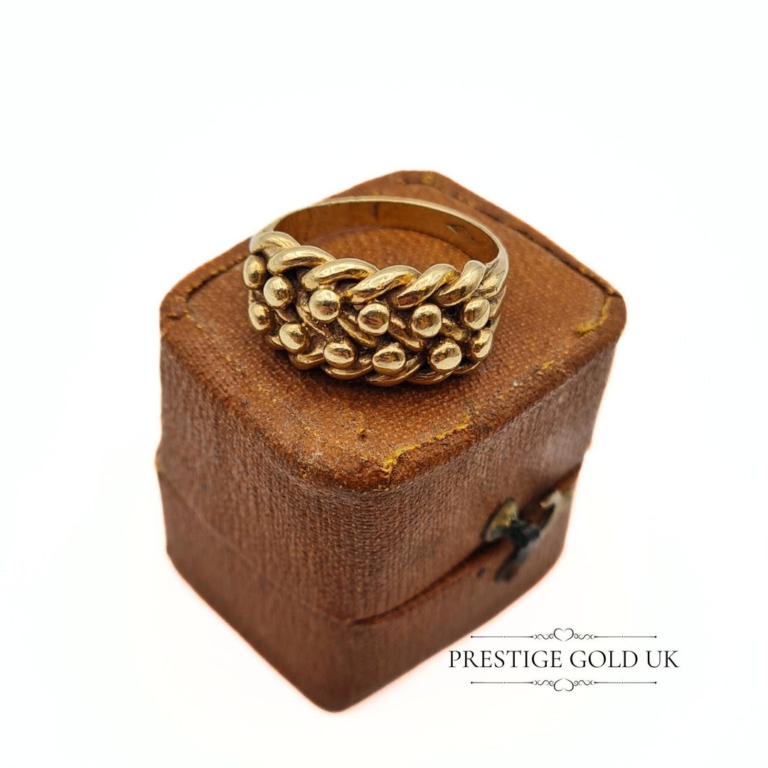 Vintage Gold Keeper Ring 9ct Gold Small Dainty Keeper Ring Etsy UK