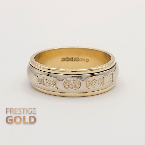 Gold Wedding Ring 9ct Gold Two Tone Ring B.bros Ring 
