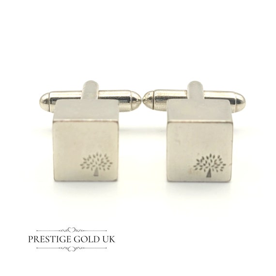 Mulberry Solid Silver Cufflinks - Heavy Sterling … - image 2