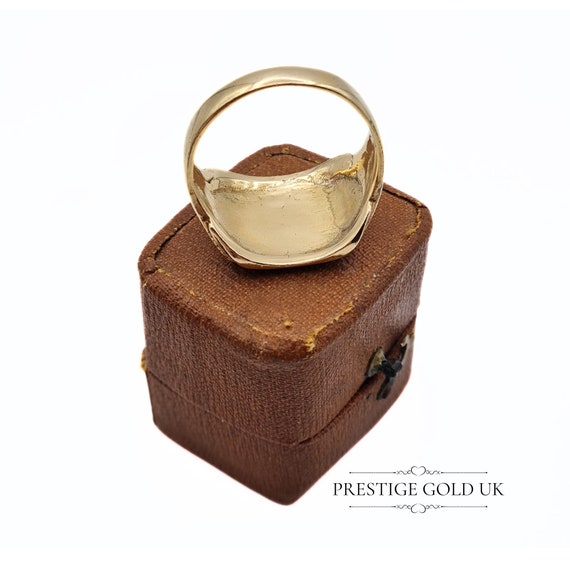 Large Gold Signet Ring 9ct - Gents Engraved Signet W… - Gem