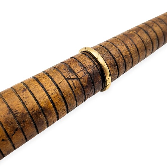 9ct Gold Stacking Ring, Narrow Bark Pattern Band,… - image 7