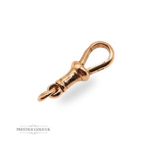 Antique 9ct Rose Gold Dog Clip Clasp, 22mm x 7mm, Stamped 9ct, Solid Gold Hook for Albert Chains, Necklaces, or Bracelets