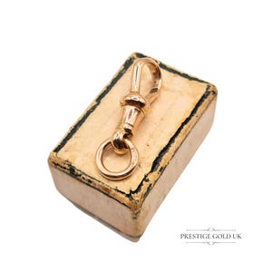 Antique 9ct Rose Gold Dog Clip Clasp, 24mm x 8mm, Stamped 9ct, Solid Gold Clip for Albert Chains, Necklaces, or Charm Bracelets