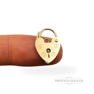 Vintage 9ct Gold Heart Padlock Charm, Fully Hallmarked London 1984,  1.5g – Classic Love Token, Bracelet or Necklace Charm