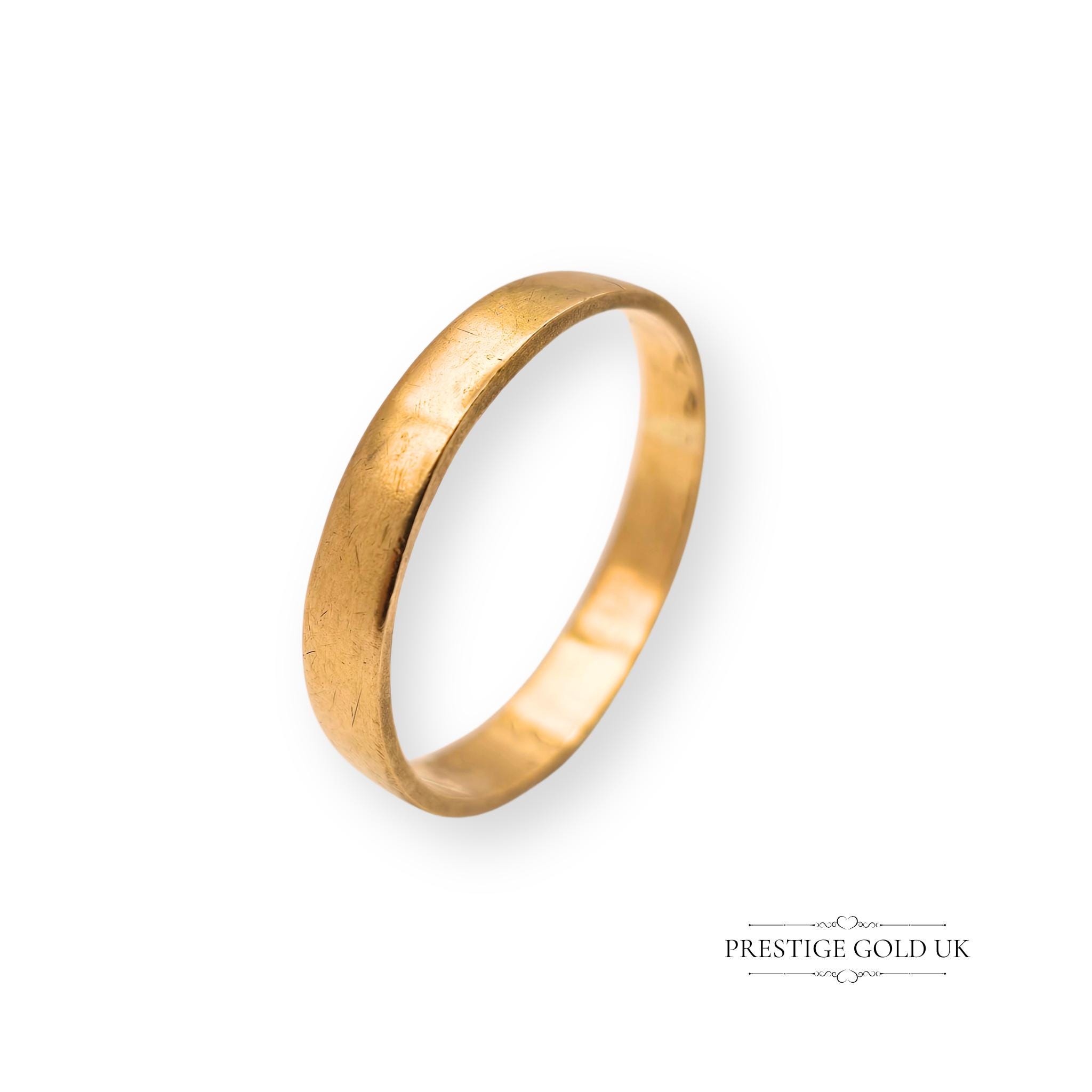 英国 vintage gold ring 20号 22ct Gold Antique Victorian Wedding Band, Fully Hallmarked