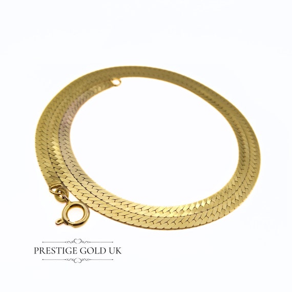 9ct gold herringbone chain - Gem