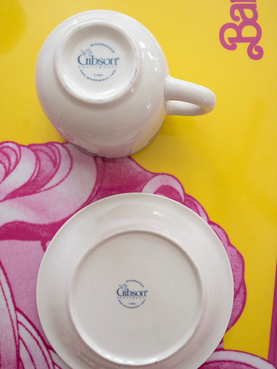 Vintage Gibson Housewares China Art Deco Mug and Saucer Set of Etsy
