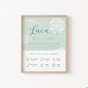 Personalizado, Dohl, Doljabi, Coreano 1er cumpleaños, Dohl Decoración, Doljanchi, Primer cumpleaños coreano, 돌잡이,첫돌,돌사인, ARCHIVO DIGITAL