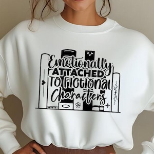 Emotionally Attached to Fictional Characters Png, Book Png Clipart,  Reading Svg, Librarian,  Teacher, Reading Humor, Book Lover, Bookish