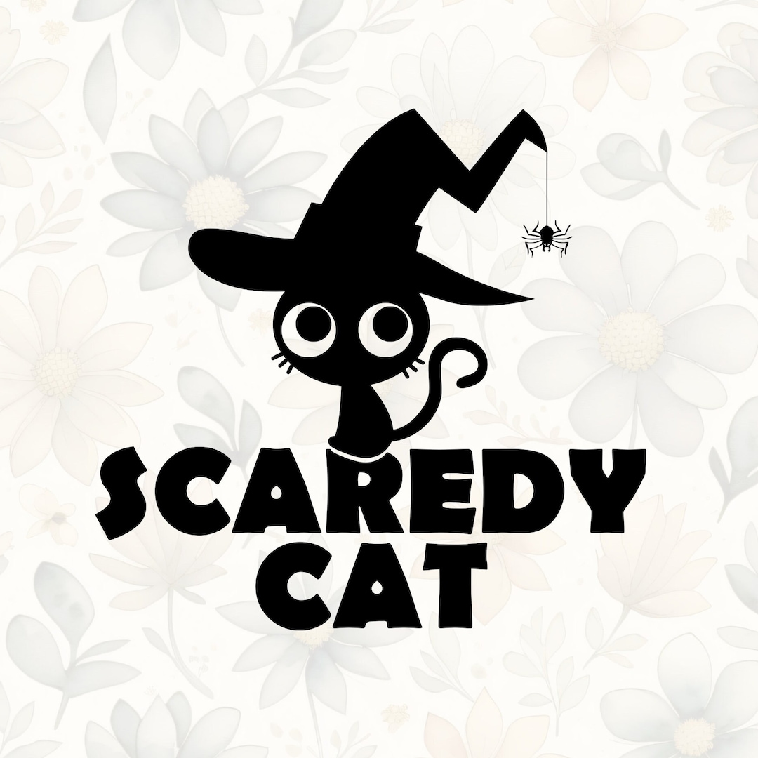 Scaredy Cat Svg Black Cat Halloween Black Cat Halloween - Etsy