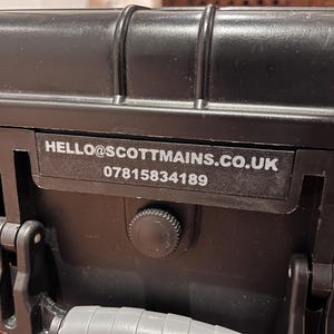 Custom name plate for Pelican 1510 case