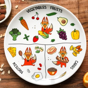 Kids Porcelain Portion Plate - FOX