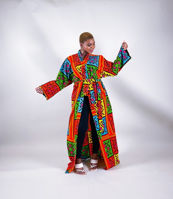 Kimono Duster African Print Robe Etsy