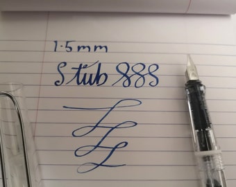 Pluma estilográfica Clear Demonstrator Fude / punta cursiva / punta arcoíris para caligrafía, firmas y diarios. Pluma estilográfica transparente