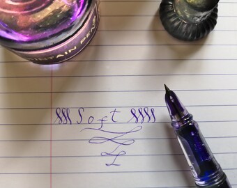 Manga Fountain Pen with Semi Flexible Maru nib (mapping pen). Demonstrator. Large Capacity Piston filled dip pen alternative