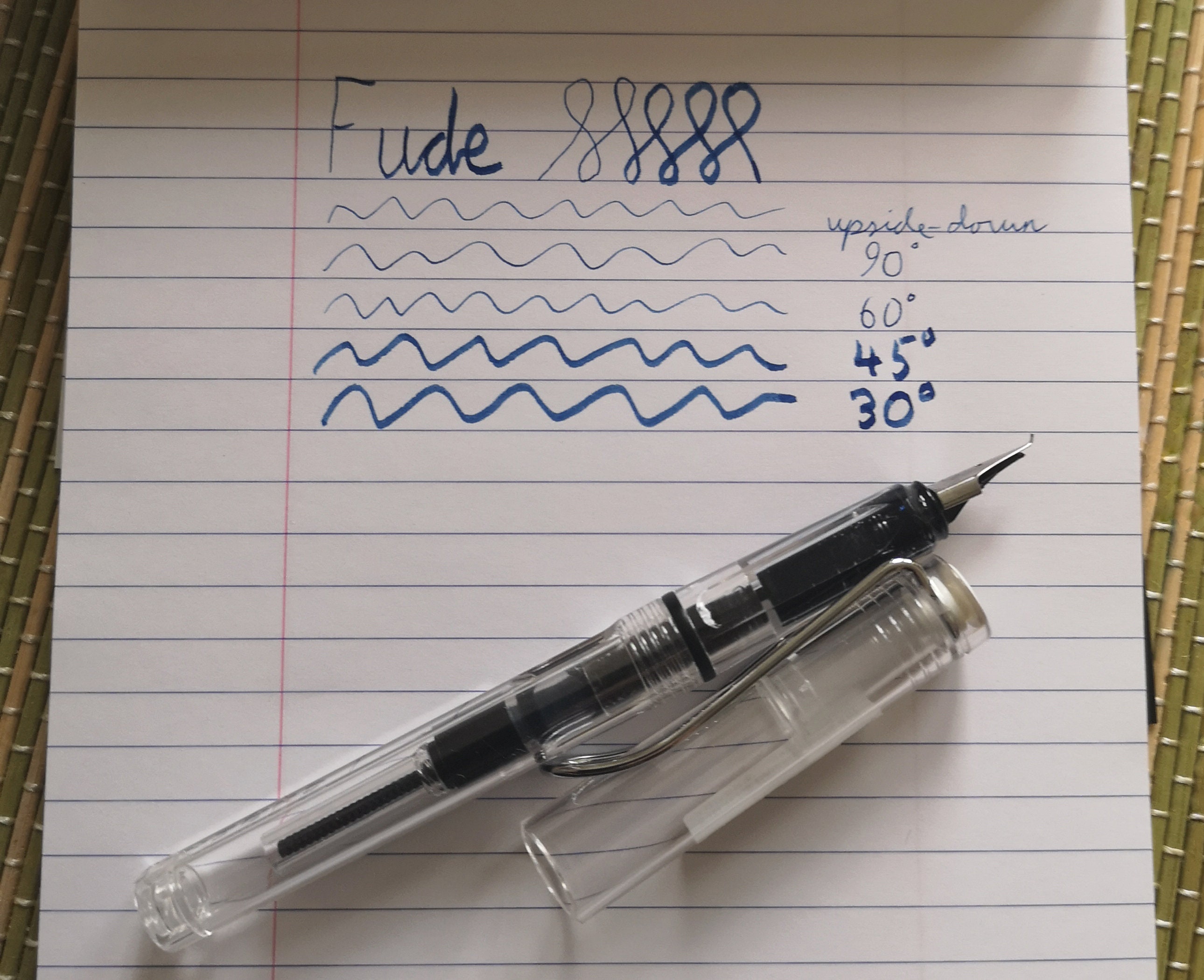 erofa Fountain Pen EF Fude Bent Nib & Glass Dip Pen Blue Celluloid with Ink  Converter Dual-Use Pocket Travel Ink Pen Gift Set For Signature, Art