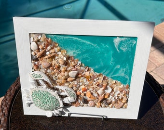 Blue crab wall decor/Coastal shelf decor/Ocean decor