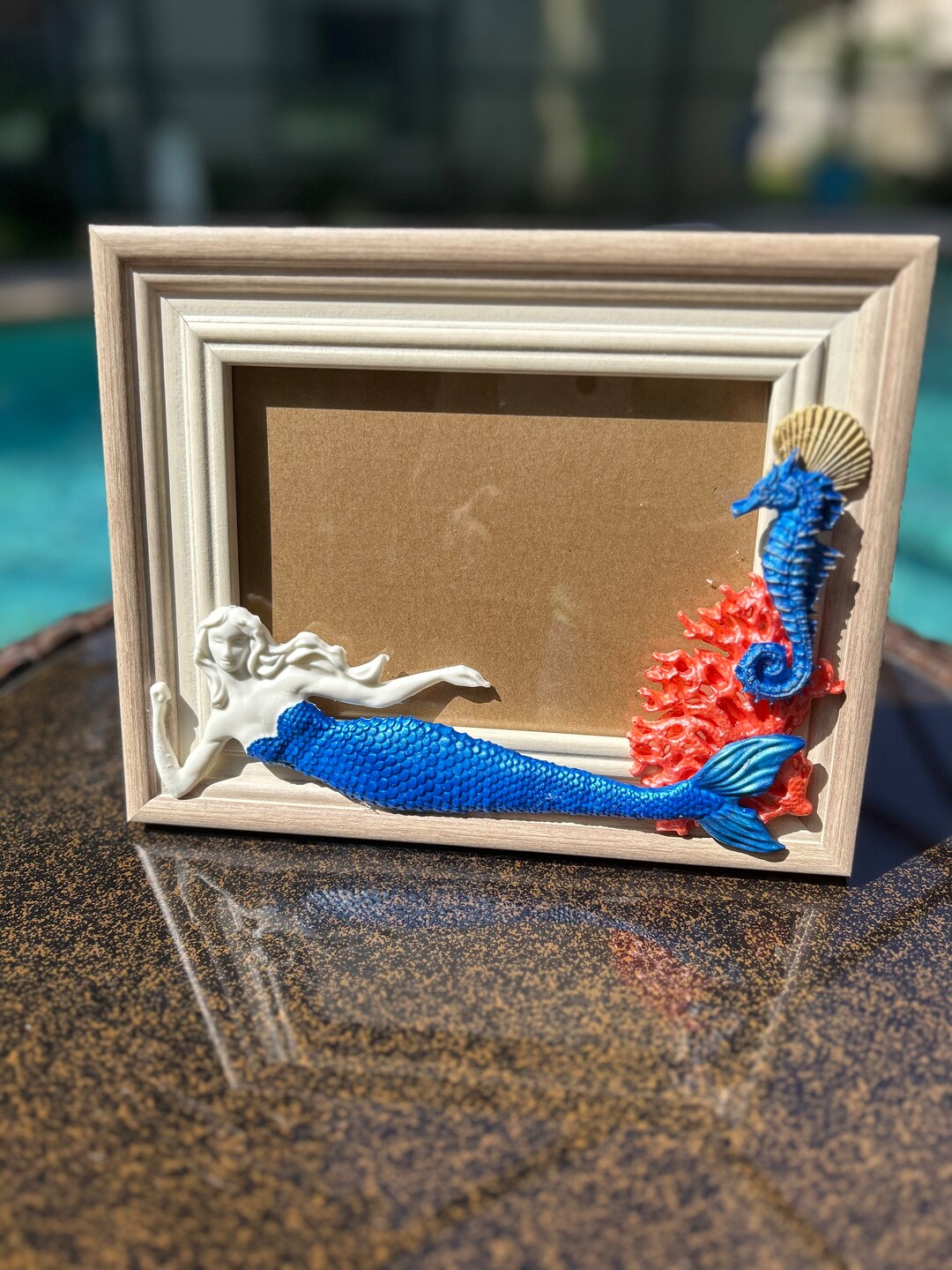 Mermaid Photo Frame/coastal Picture Frame Etsy