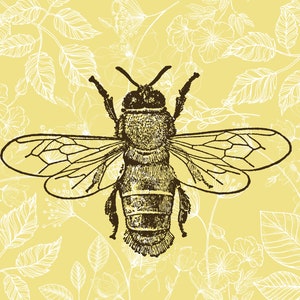 Bee Floral  Print