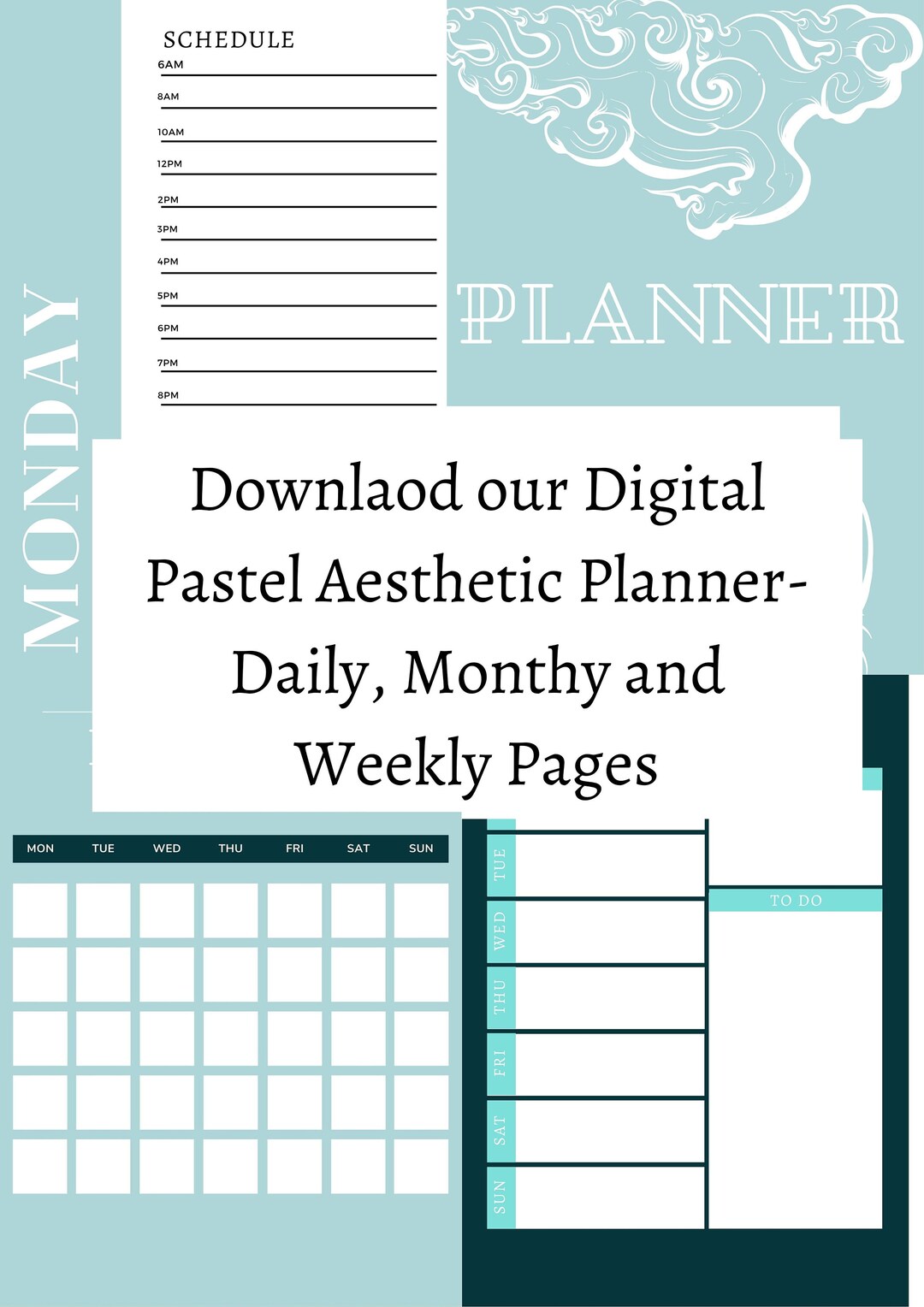 Blue Aesthetic Digital Planner - Etsy