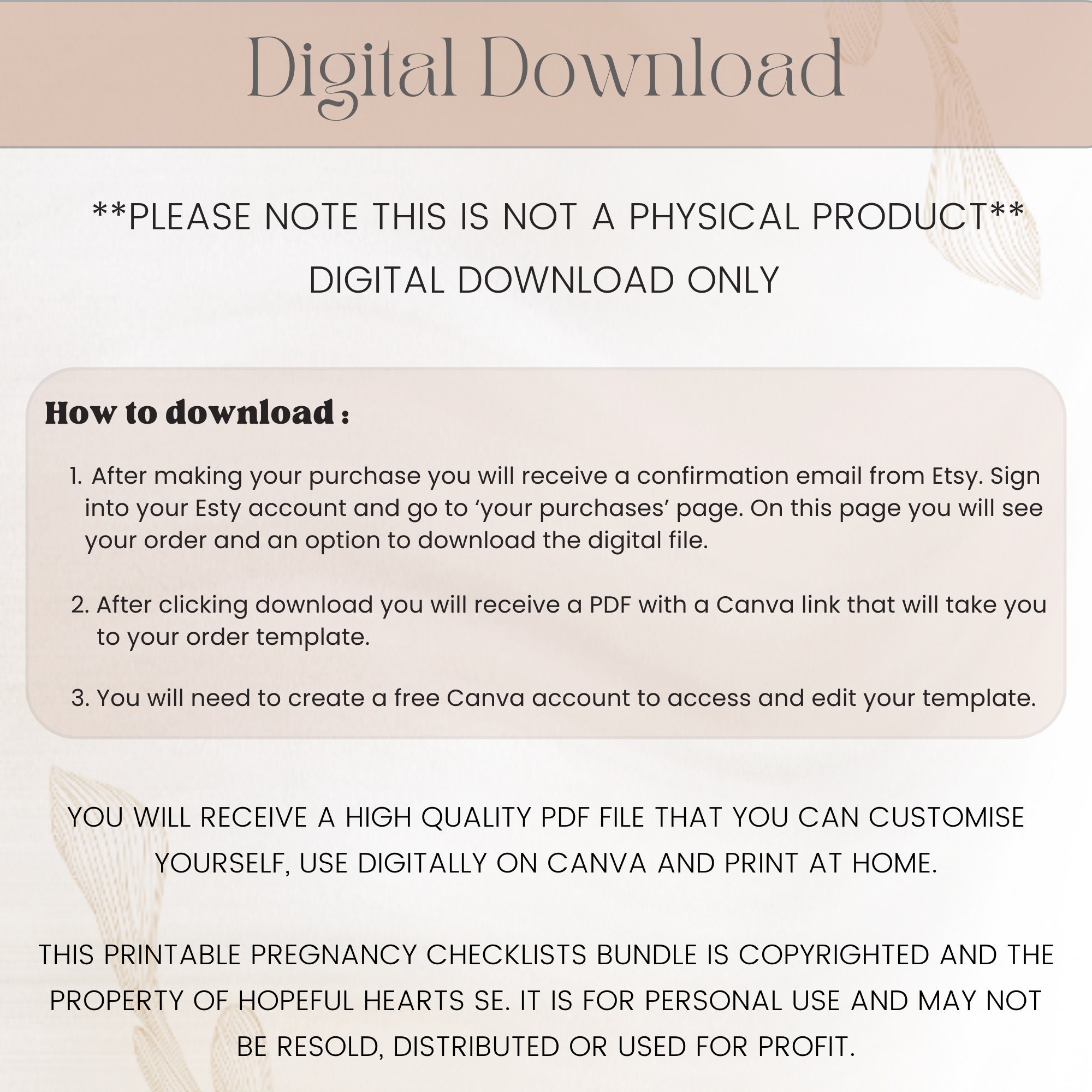 Printable Pregnancy Checklists Bundle | Minimal | Digital | Editable ...