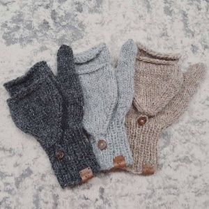 Lopi Lettlopi Icelandic wool winter fingerless mittens / Hand knitted mittens / Winter gloves